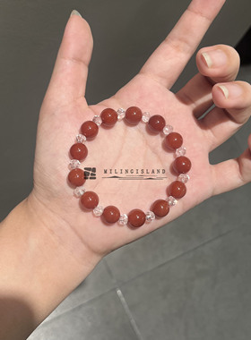 许妍同款红玛瑙手串diy女款