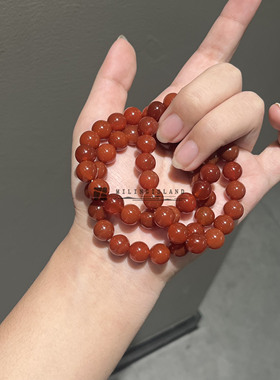 许妍同款红色玛瑙单圈手串