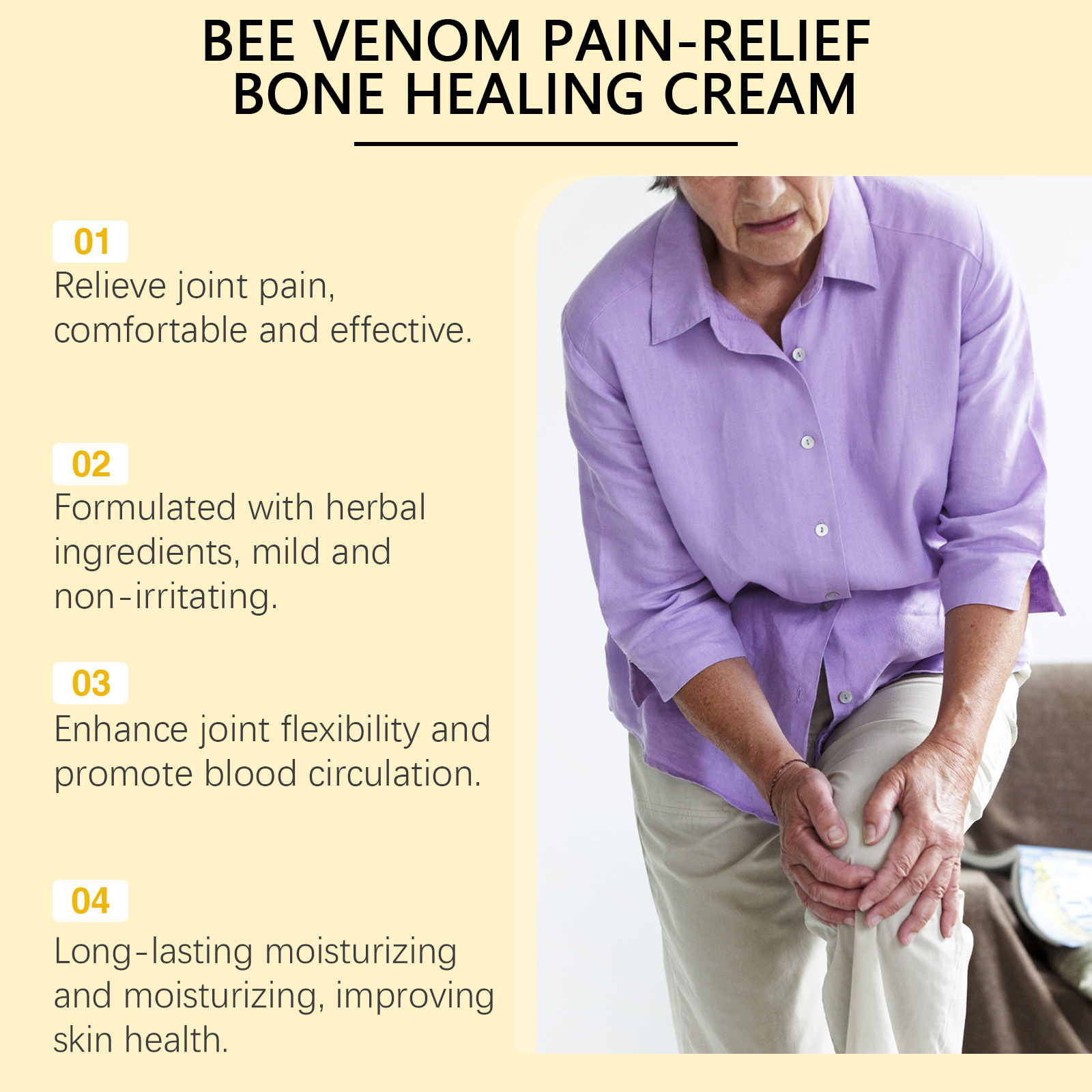 Bee venom joint care cream relieves joint discomfort massage - 图0