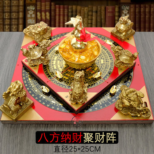 聚财阵聚宝盆葫芦龙龟金蟾貔貅麒麟罗盘招财客厅店铺公司全铜摆件 - 图2