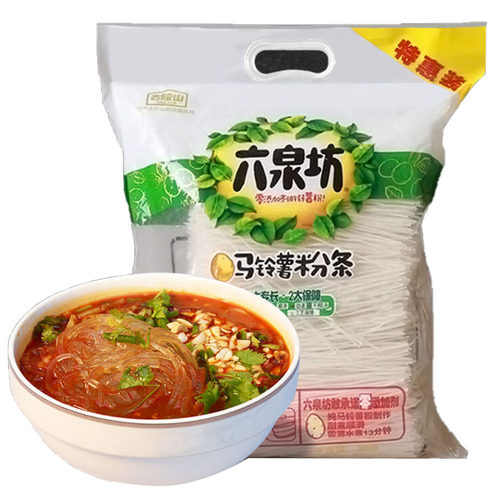 六泉坊马铃薯粉条宽粉粉皮2kg家用水晶粉丝火锅粉土豆粉绿色食品 - 图2