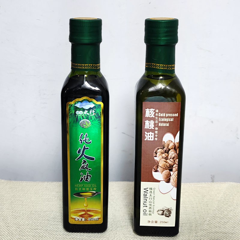 清凉太行纯火麻油250ml*2瓶核桃油火麻仁食用油物理压榨陵川特产-图0