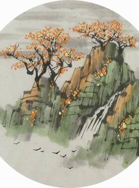 山水画客厅装饰画手绘国画字画