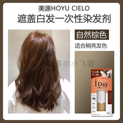 日本Hoyu宣若cielo美源植物染发笔一次性梳黑临时遮白神器补发根 - 图0