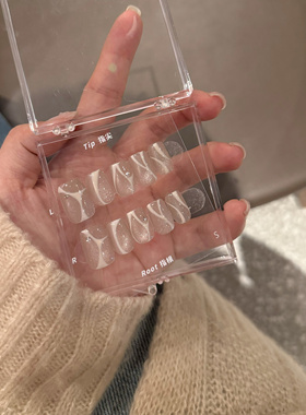 高级感清冷纯手工穿戴甲高级感美甲贴片成品假指甲