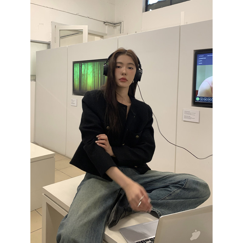 Halo Luu法式名媛黑色小香风外套女早秋2025新款气质高级短款上衣,淘宝优惠券,粉丝福利购,淘宝优惠卷