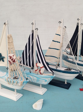 地中海风木质做旧隔板摆设模型