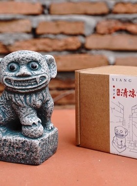 鲤物文创树脂吉祥瑞兽石敢当摆件