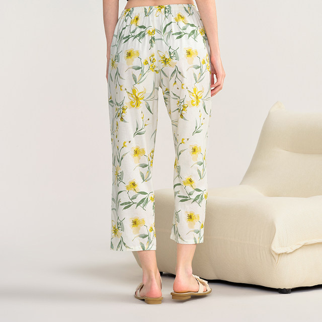 American standard cropped pants cotton printed pajamas