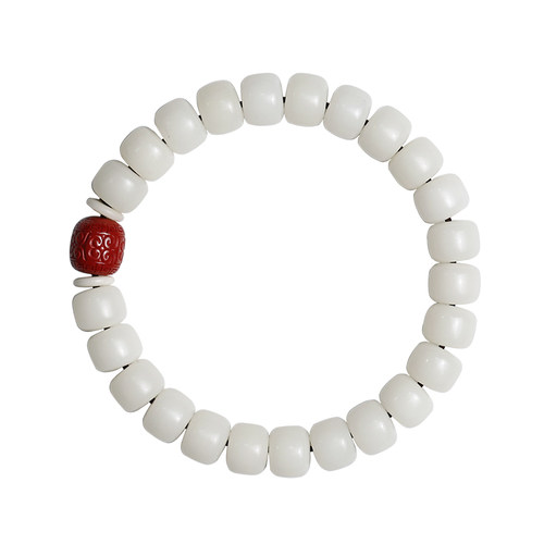 学生盘玩手串绕指柔白玉菩提手捻朱砂配饰古风文玩精品手持正品 - 图3