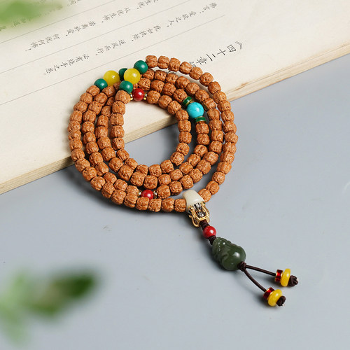 佛手小金刚菩提手串三日红五爪金龙藏切108颗原籽佛念珠文玩配饰 - 图3