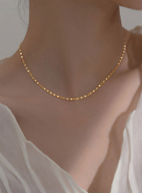 小清新短款百搭简约锁骨链925女