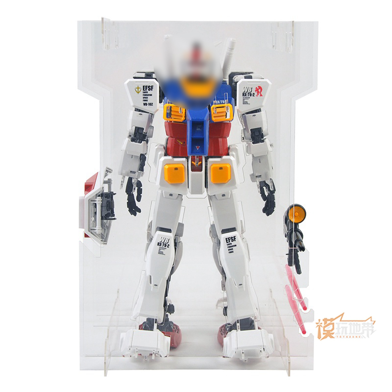 PG高达RX-78-2元祖模型万爆甲1/60代旋转透明悬浮支架透明展示盒-图3