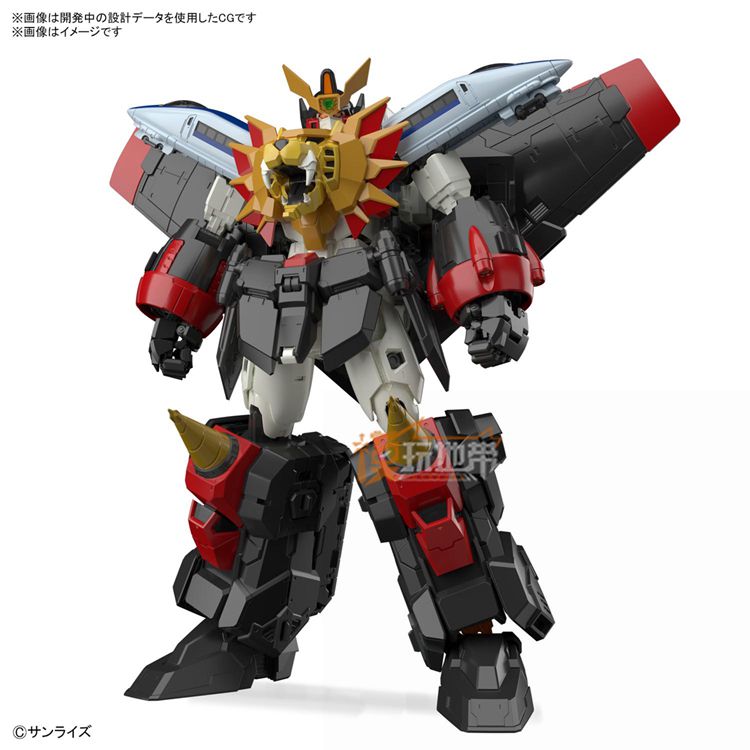 现货 万代 RG 勇者王 GAOGAIGAR 变身合体 GGG 狮子王铠 黄金马克 - 图2