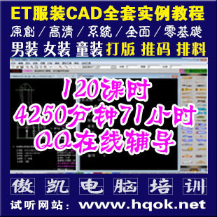 ETCAD制版服装CAD打板教程放码排料教程服装打版打样高清视频教程 - 图0