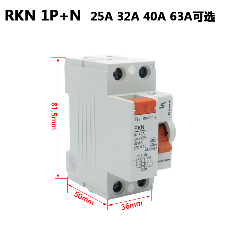 原装正品LS小型漏电断路器RKN 1P+N 3P+N漏电开关2P 4P 25A 32 63 - 图0