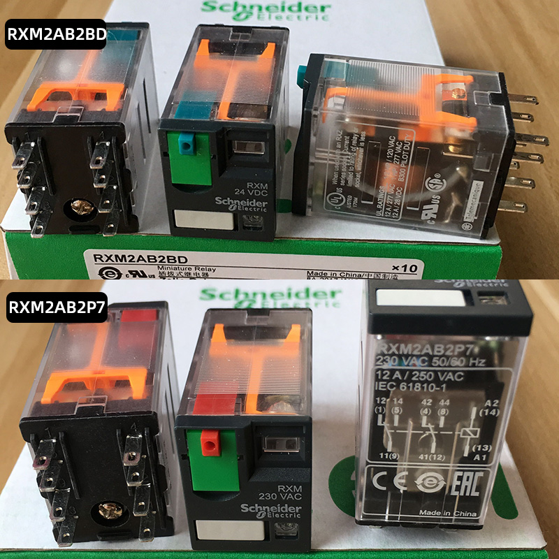 正品施耐德继电器RXM2LB2BD RXM2LB2P7 RXM4LB2BD RXM4AB2P7 8脚-图2