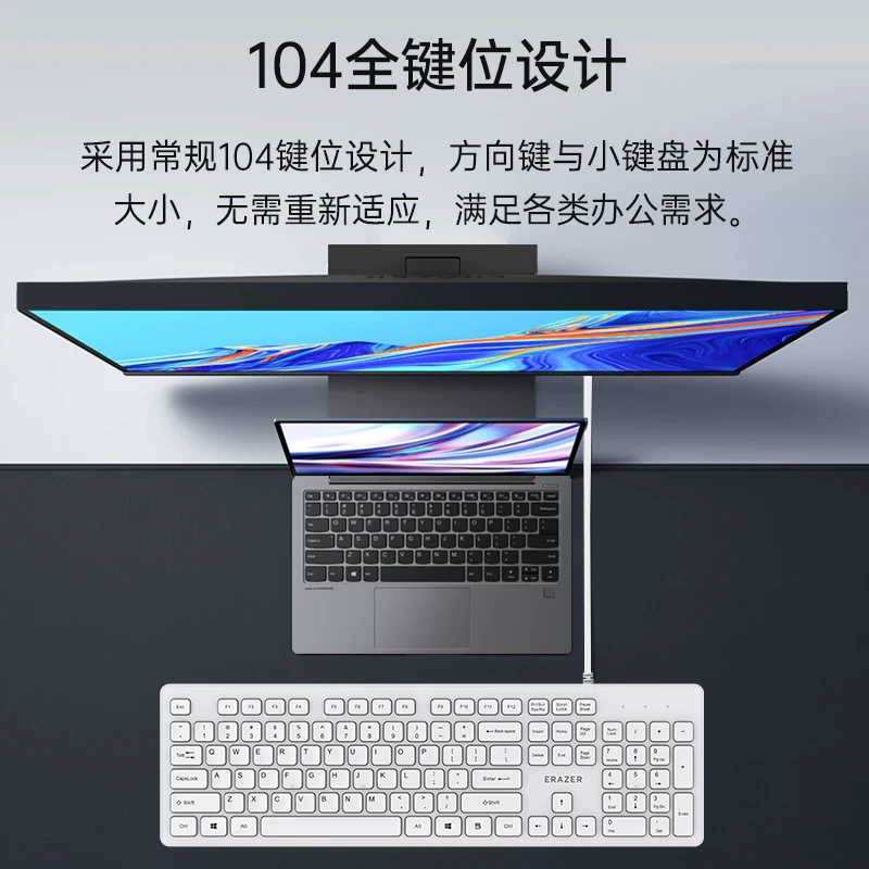 Клавиатура компьютерная проводная офисная/домашняя Lenovo Eco-brand Superpower, USB, внешнее подключение