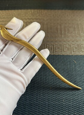 黄铜紫薇讳手工发簪中式复古风简约高级感日常束发盘发钗子  发钗
