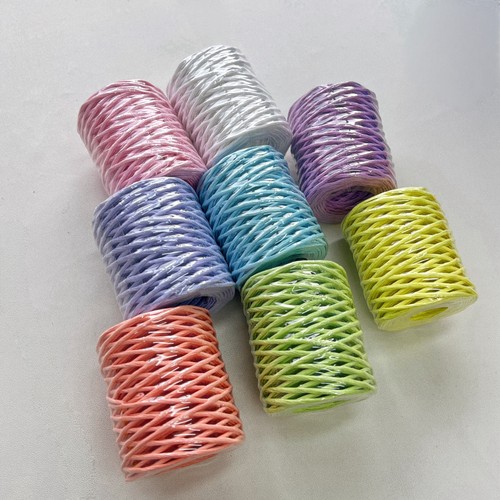 带铁丝编织纸藤学生手工课编织工具编篮子花瓶纸绳材料2mm50米 - 图3