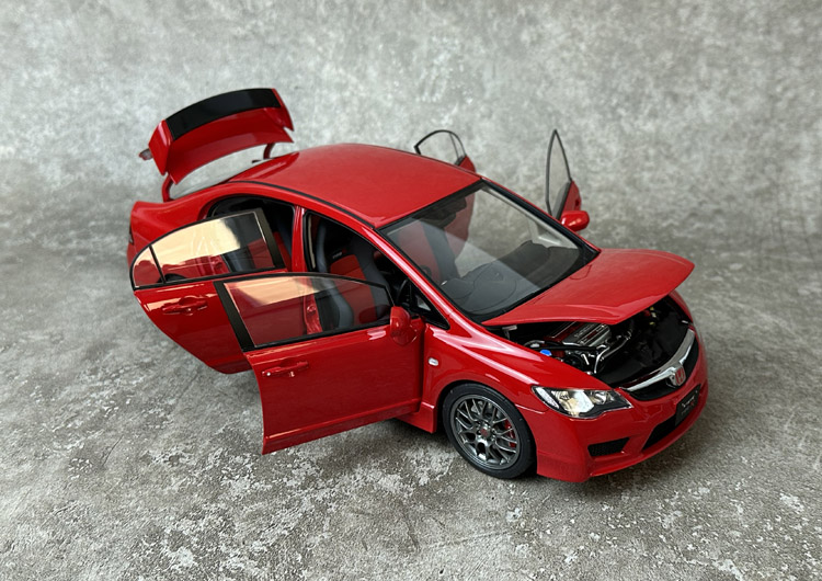 威尔WELL 1:18本田思域 CIVIC FD2 TYPE-R合金全开汽车模型收藏-图2