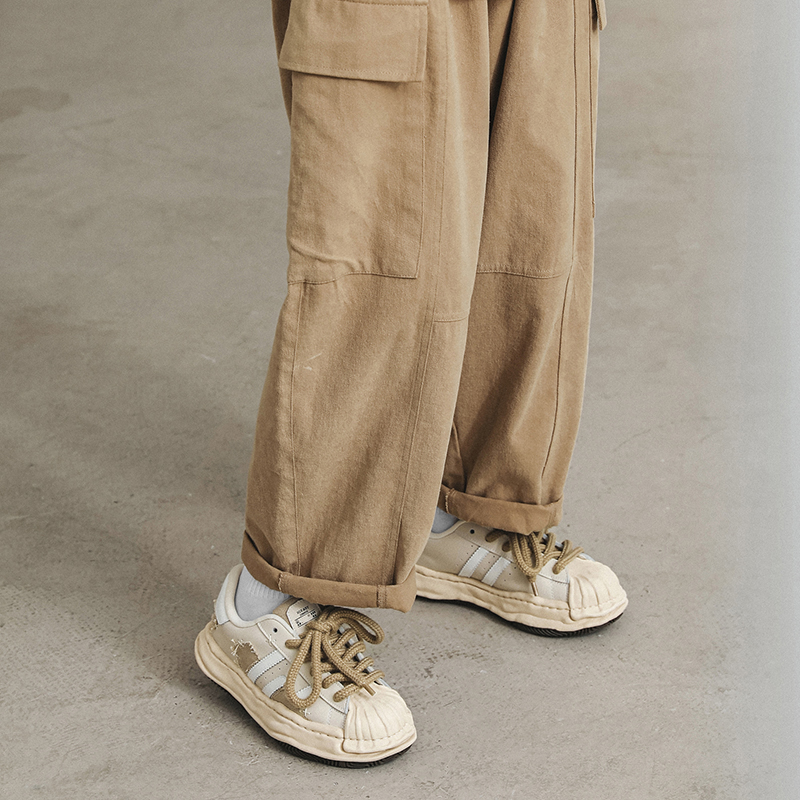 鞋子男秋季2025新款休闲运动鞋大头厚底贝壳头溶解鞋小众潮牌板鞋 - 图2