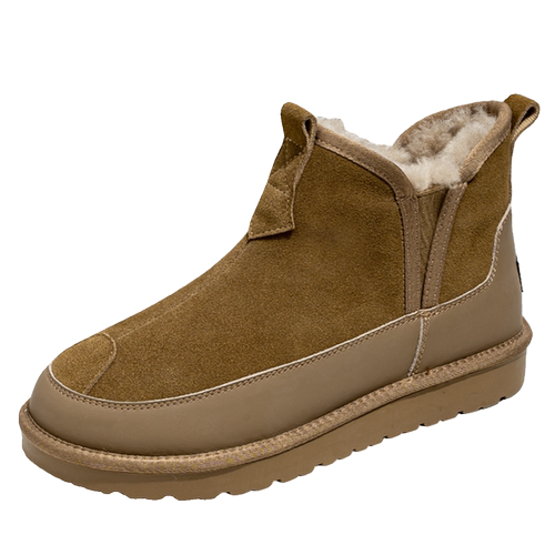 棉鞋男款冬季加绒加厚保暖男鞋真皮一脚蹬马丁靴切尔西东北雪地靴 - 图3