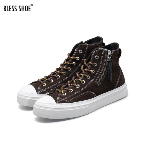 BLESS SHOE MILITARY suede 军事风格 真皮麂皮拉链高帮休闲鞋 - 图2