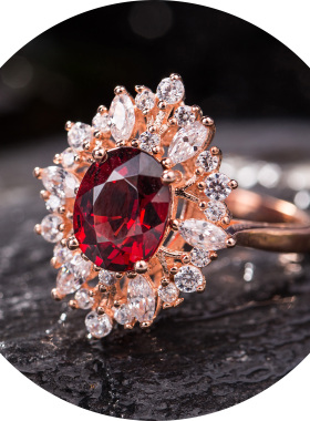 独家耳环吊坠石榴石戒指