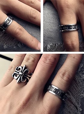 戒指潮十字架高街男女指环朋克风