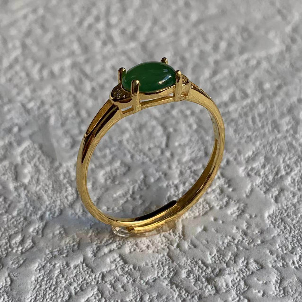 缅甸翡翠戒指A货S925纯银绿色戒指阳绿蛋面戒指活扣女款戒指戒圈,淘宝优惠券,粉丝福利购,淘宝优惠卷