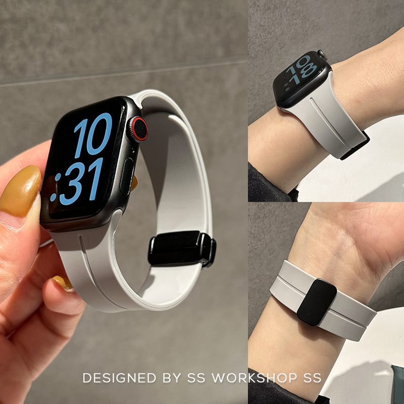 卡素新款iwatch表带磁吸硅胶夏7小众8适用苹果applewatch女高级感 - 图0