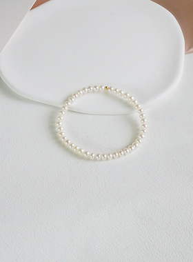 近圆天然淡水小珍珠弹力绳手链