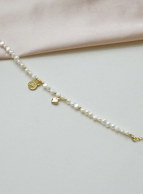 新款天然巴洛克淡水珍珠手链女款强光异形精致爱心轻奢小众手串