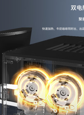 咖乐美E50商用全自动咖啡机研磨一体大水箱办公室奶咖一体机