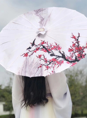梅兰竹菊防晒古典风绸布油纸伞