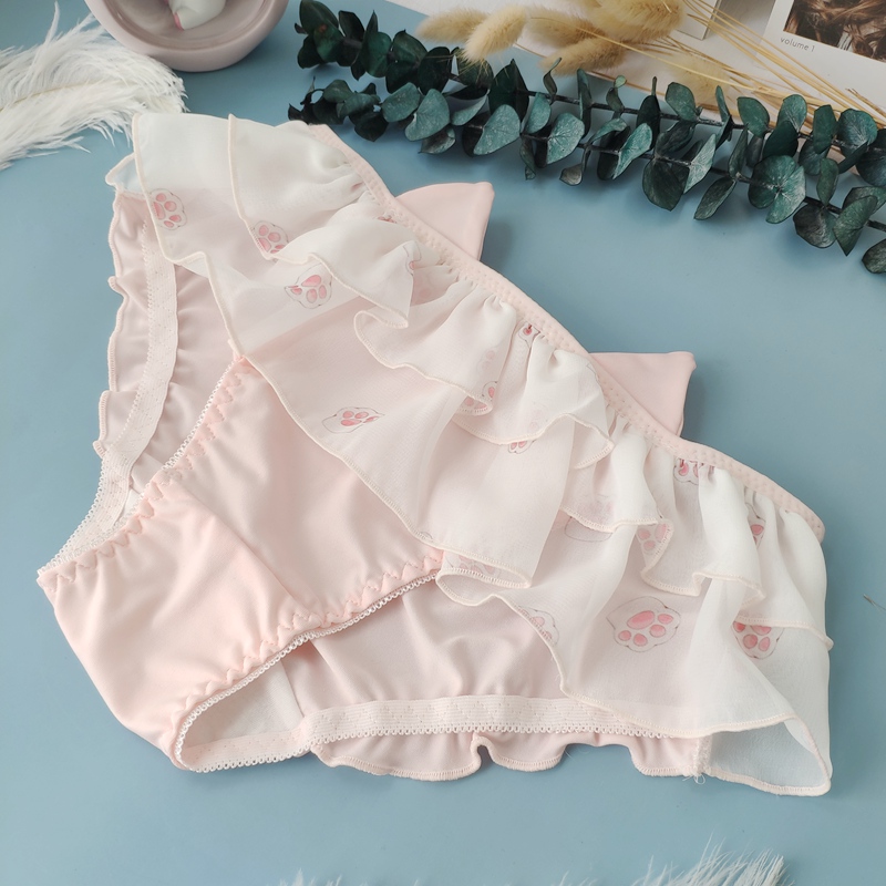 4028小葱内衣新款猫爪裙边内裤少女心三角裤可爱牛奶丝胖次二次元,淘宝优惠券,粉丝福利购,淘宝优惠卷