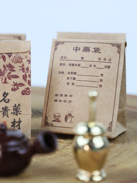 Simulated mini food toy model Chinese medicine scene