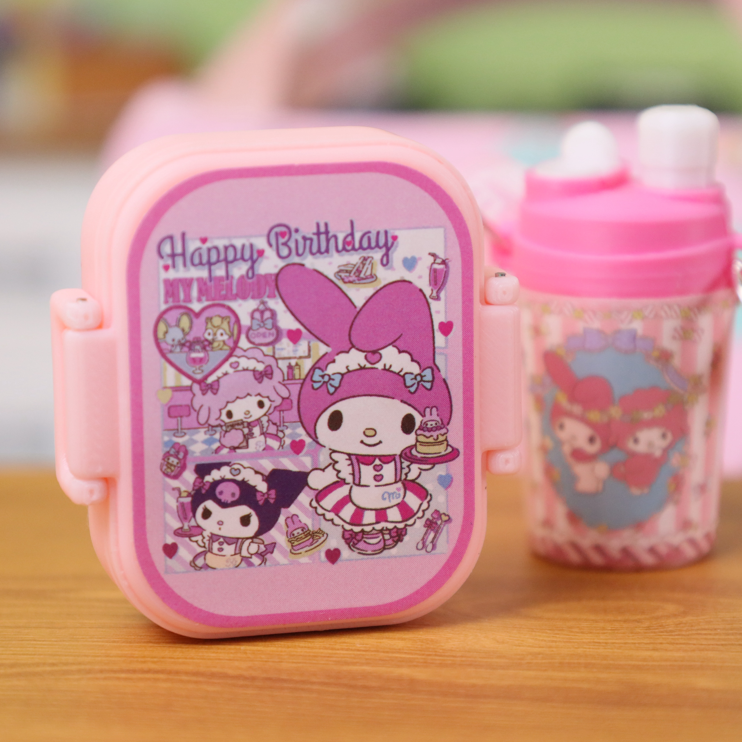 迷你微缩仿真模型小清新卡通娃屋饭盒便当盒子水壶餐具饮料玩具 - 图1