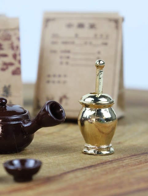 Simulated mini food toy model Chinese medicine scene