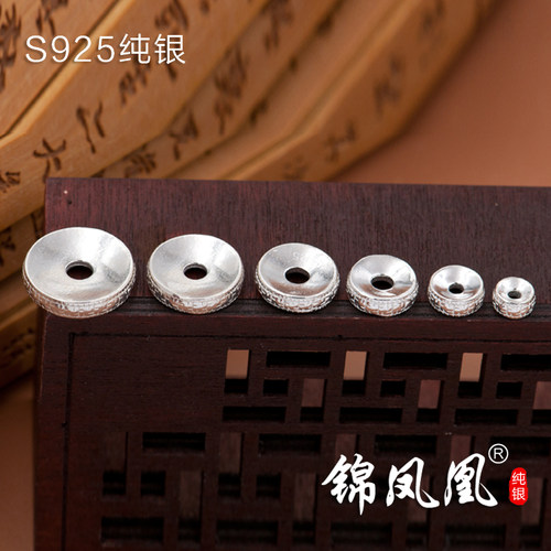 纯银隔片万字纹藏式佛珠手串diy隔珠菩提文玩配饰配件实心垫片925 - 图2