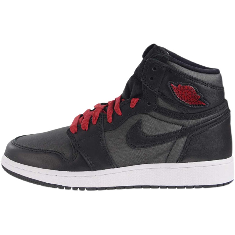 Jordan 1 OG GS乔一AJ1高帮女鞋黑红丝绸脚趾绸缎 575441-060-图3