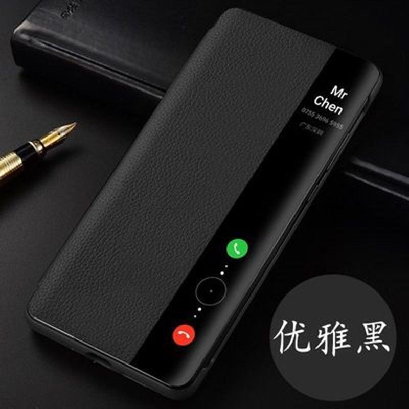 适用华为mate30手机壳智能休眠华为mate40pro+翻盖皮套非原装超薄魅特50RS保护套镜头全包防摔套男女mt外壳 - 图0