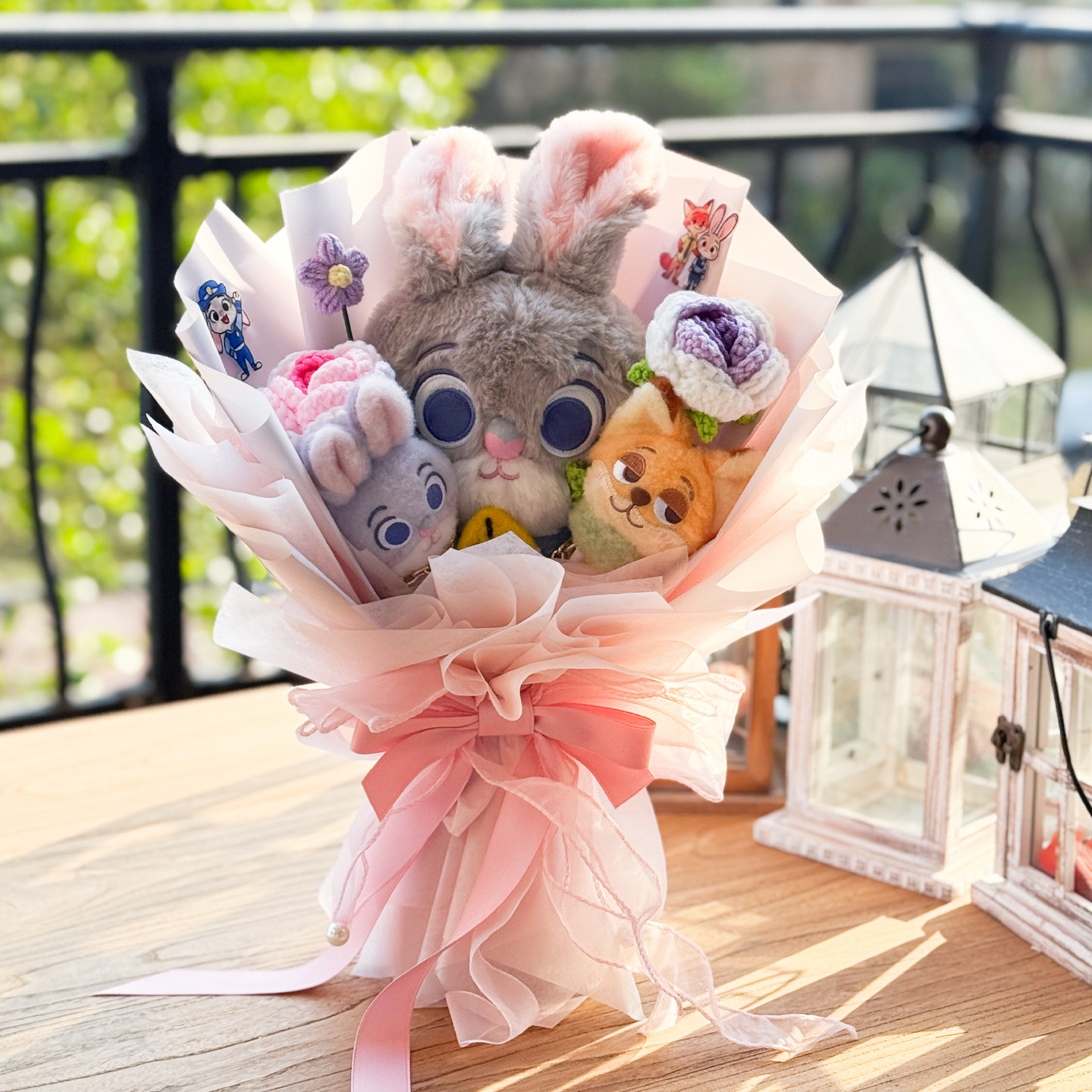 疯狂动物城卡通朱迪尼克玩偶花束生日礼物手工毛绒生日创意圣诞节,淘宝优惠券,粉丝福利购,淘宝优惠卷