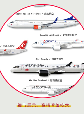国际航空公司飞机科普早教贴画科学教学教室趣味挂图海报装饰画
