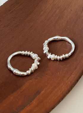 韩国韩版持恒S925纯银碎银子拼接戒指女小众轻奢简约指环2026新款