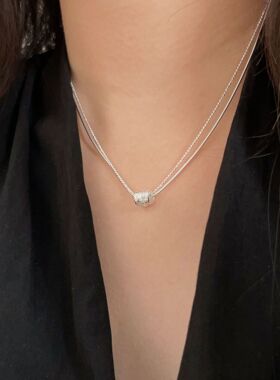 韩国韩版持恒S925纯银转运珠双层项链女时尚小众冷淡风轻奢锁骨链