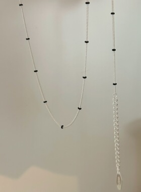 韩国韩版持恒S925纯银几何滴釉项链女小众轻奢冷淡风ins风锁骨链