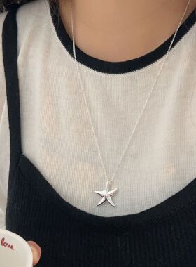 持恒韩国韩版S925纯银海星项链女森系ins风冷淡风毛衣链2026新款