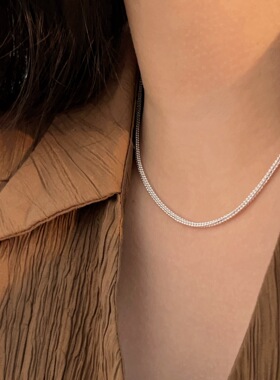 韩国韩版持恒S925纯银闪珠进口项链女简约时尚百搭重工锁骨链缠绕